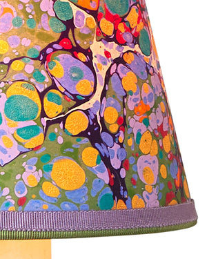 Currey & Company Marble Paper Handcrafted Chandelier Shade with Grosgrain Ribbon Trim for Sconces Multi-Color Tapered 0900-0033