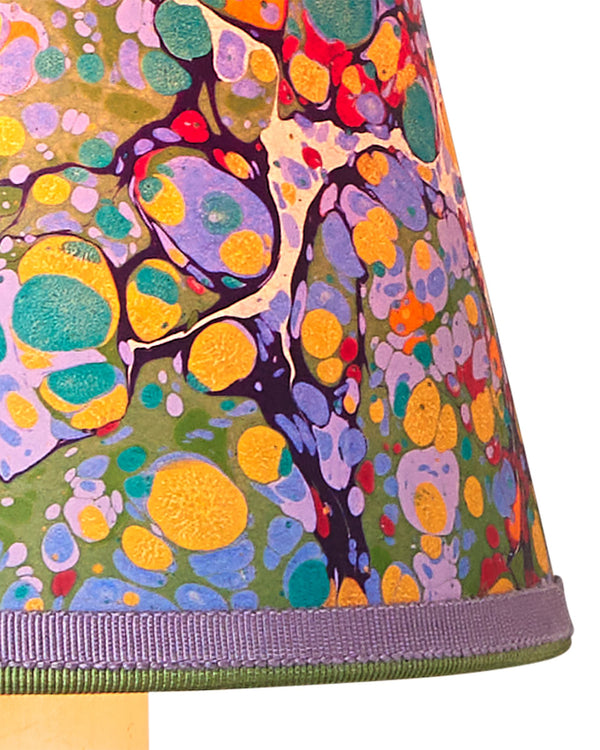 Currey & Company Marble Paper Handcrafted Chandelier Shade with Grosgrain Ribbon Trim for Sconces Multi-Color Tapered 0900-0033