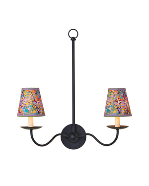 Currey & Company Marble Paper Handcrafted Chandelier Shade with Grosgrain Ribbon Trim for Sconces Multi-Color Tapered 0900-0033