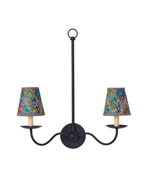 Currey & Company Marble Paper Handcrafted Chandelier Shade with Grosgrain Ribbon Trim for Sconces Multi-Color Tapered 0900-0033
