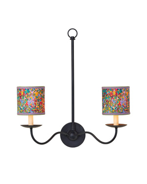 Currey & Company Marble Paper Handcrafted Chandelier Shade with Grosgrain Ribbon Trim for Sconces Multi-Color Drum 0900-0034