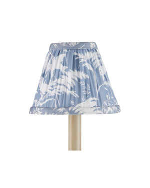 Currey & Company Aviary Handwoven Natural Moss Green Tapered Shade for Bohemian Chandelier Fixtures Dusty Blue / Ivory 0900-0044