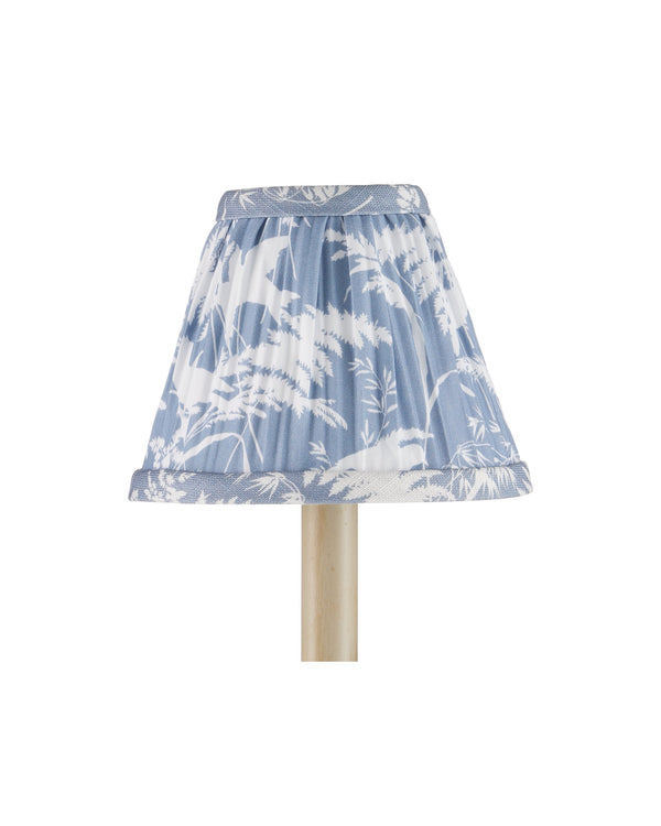 Currey & Company Aviary Handwoven Natural Moss Green Tapered Shade for Bohemian Chandelier Fixtures Dusty Blue / Ivory 0900-0044