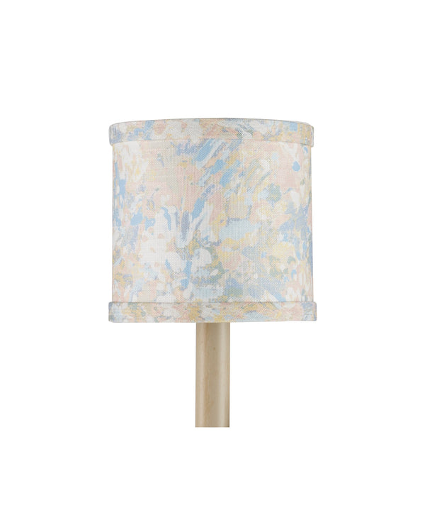 Currey & Company Wildflower Handcrafted Natural Drum Chandelier Shade for Dining and Entryway Decor Pastel Blue / Pastel Pink / Ivory 0900-0060