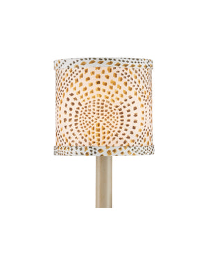 Currey & Company Lenore Handcrafted Natural Drum Shade for Chandelier Arms and Cluster Pendant Fixtures Gold / Brown / Ivory 0900-0062