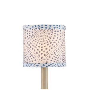 Currey & Company Lenore Handcrafted Natural Drum Shade for Chandelier Arms and Cluster Pendant Fixtures Blue / Ivory 0900-0063