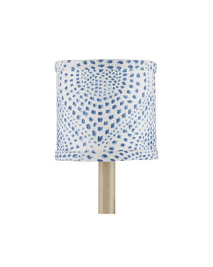 Currey & Company Lenore Handcrafted Natural Drum Shade for Chandelier Arms and Cluster Pendant Fixtures Blue / Ivory 0900-0063