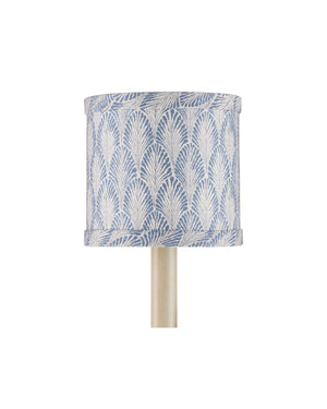 Currey & Company Plume Marine Handcrafted Drum Shade for Coastal Bohemian Chandelier Arrangements Blue / Ivory 0900-0064