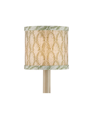 Currey & Company Plume Marine Handcrafted Drum Shade for Coastal Bohemian Chandelier Arrangements Green / Ivory 0900-0065