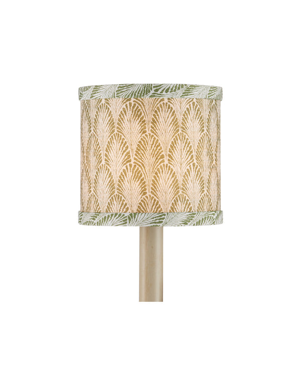 Currey & Company Plume Marine Handcrafted Drum Shade for Coastal Bohemian Chandelier Arrangements Green / Ivory 0900-0065