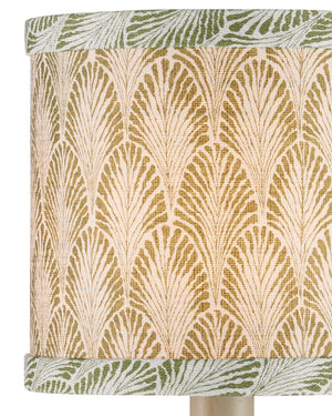 Currey & Company Plume Marine Handcrafted Drum Shade for Coastal Bohemian Chandelier Arrangements Green / Ivory 0900-0065