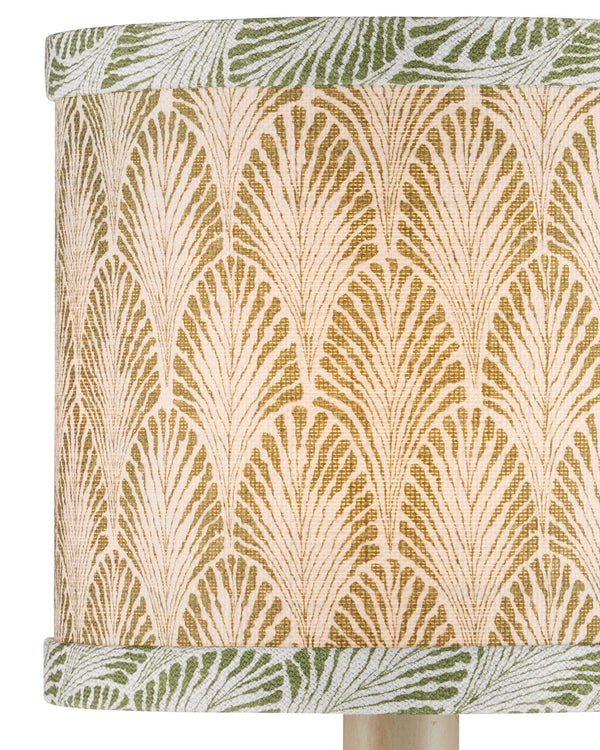 Currey & Company Plume Marine Handcrafted Drum Shade for Coastal Bohemian Chandelier Arrangements Green / Ivory 0900-0065