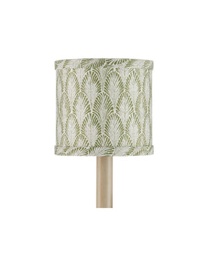Currey & Company Plume Marine Handcrafted Drum Shade for Coastal Bohemian Chandelier Arrangements Green / Ivory 0900-0065