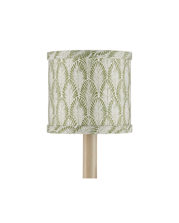 Currey & Company Plume Marine Handcrafted Drum Shade for Coastal Bohemian Chandelier Arrangements Green / Ivory 0900-0065