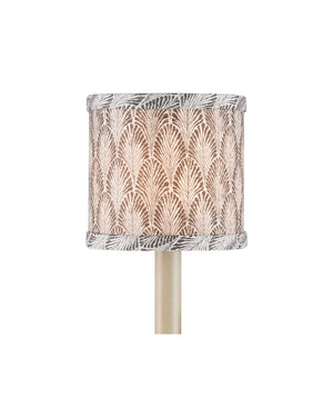 Currey & Company Plume Marine Handcrafted Drum Shade for Coastal Bohemian Chandelier Arrangements Stone / Ivory 0900-0066