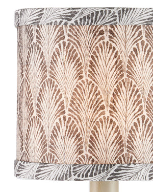 Currey & Company Plume Marine Handcrafted Drum Shade for Coastal Bohemian Chandelier Arrangements Stone / Ivory 0900-0066