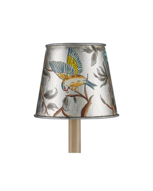 Currey & Company Victoria Silver Tapered Chandelier Shade with Hand-Painted Bird and Branch Motif 0900-0068