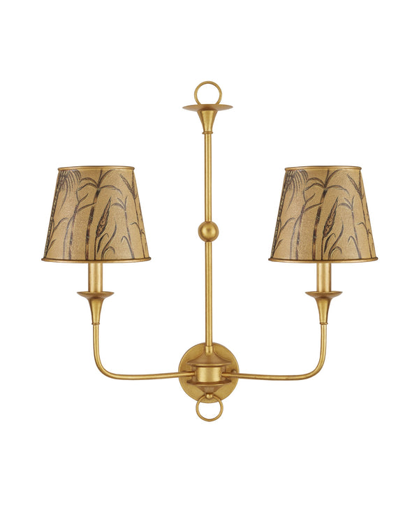 Currey & Company Jouy Gold Botanical Toile Tapered Chandelier Shade for Traditional French Interiors 0900-0069