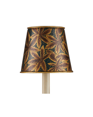 Currey & Company Castagno Deep Blue Gold Leaf Tapered Chandelier Shade for European Candelabra Fixtures 0900-0071