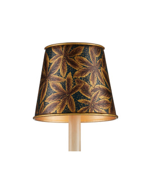 Currey & Company Castagno Deep Blue Gold Leaf Tapered Chandelier Shade for European Candelabra Fixtures 0900-0071