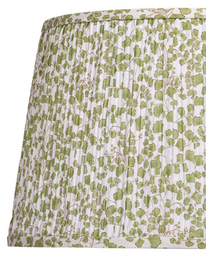 Currey & Company Maiden Fern Pleated Botanical Lamp Shade with Ginkgo Inspired Tapered Silhouette Green / Ivory 0900-6015