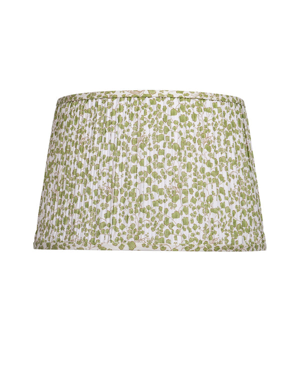 Currey & Company Maiden Fern Pleated Botanical Lamp Shade with Ginkgo Inspired Tapered Silhouette Green / Ivory 0900-6015