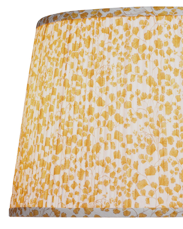 Currey & Company Maiden Fern Pleated Botanical Lamp Shade with Ginkgo Inspired Tapered Silhouette Yellow / Ivory 0900-6016