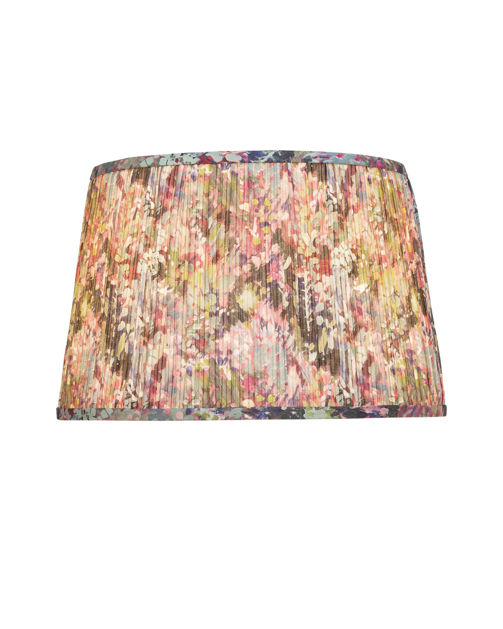 Currey & Company Wildflower Pleated Tapered Lamp Shade with Bold Botanical Print for Eclectic Spaces Magenta / Green / Blue 0900-6017