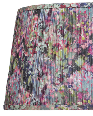 Currey & Company Wildflower Pleated Tapered Lamp Shade with Bold Botanical Print for Eclectic Spaces Magenta / Green / Blue 0900-6017
