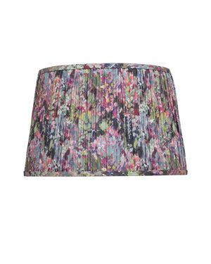 Currey & Company Wildflower Pleated Tapered Lamp Shade with Bold Botanical Print for Eclectic Spaces Magenta / Green / Blue 0900-6017