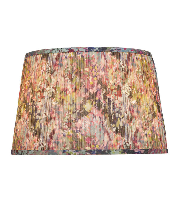 Currey & Company Wildflower Pleated Tapered Lamp Shade with Bold Botanical Print for Eclectic Spaces Magenta / Green / Blue 0900-6017
