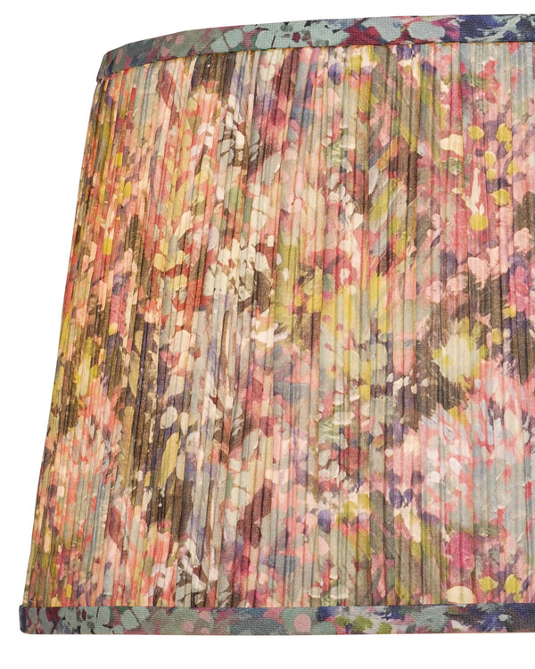 Currey & Company Wildflower Pleated Tapered Lamp Shade with Bold Botanical Print for Eclectic Spaces Magenta / Green / Blue 0900-6017