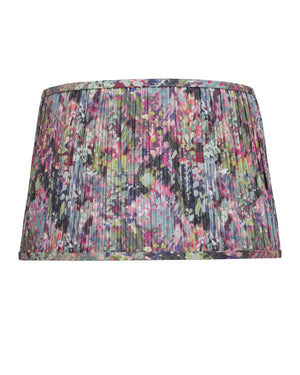 Currey & Company Wildflower Pleated Tapered Lamp Shade with Bold Botanical Print for Eclectic Spaces Magenta / Green / Blue 0900-6017