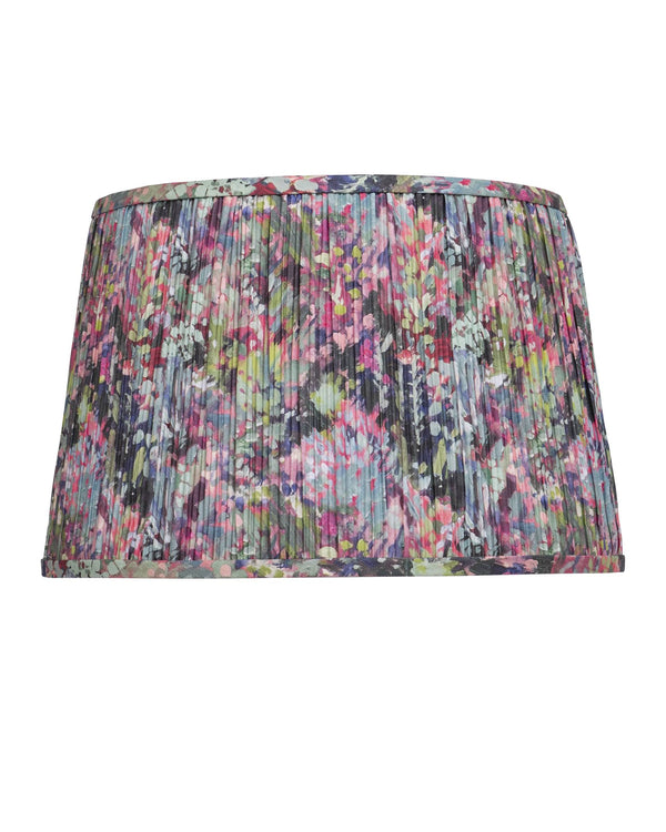 Currey & Company Wildflower Pleated Tapered Lamp Shade with Bold Botanical Print for Eclectic Spaces Magenta / Green / Blue 0900-6017