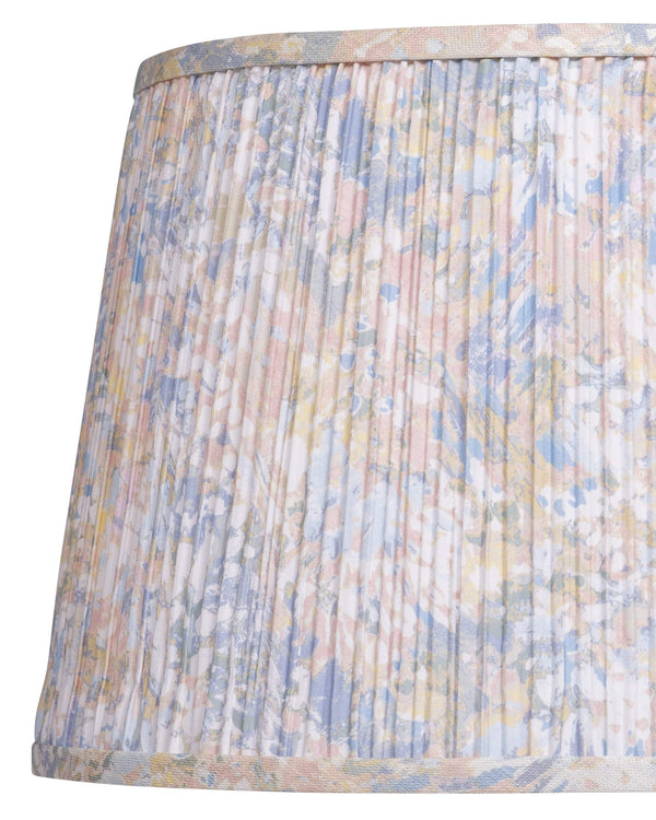 Currey & Company Wildflower Pleated Tapered Lamp Shade with Bold Botanical Print for Eclectic Spaces Pastel Blue / Pastel Pink / Ivory 0900-6018