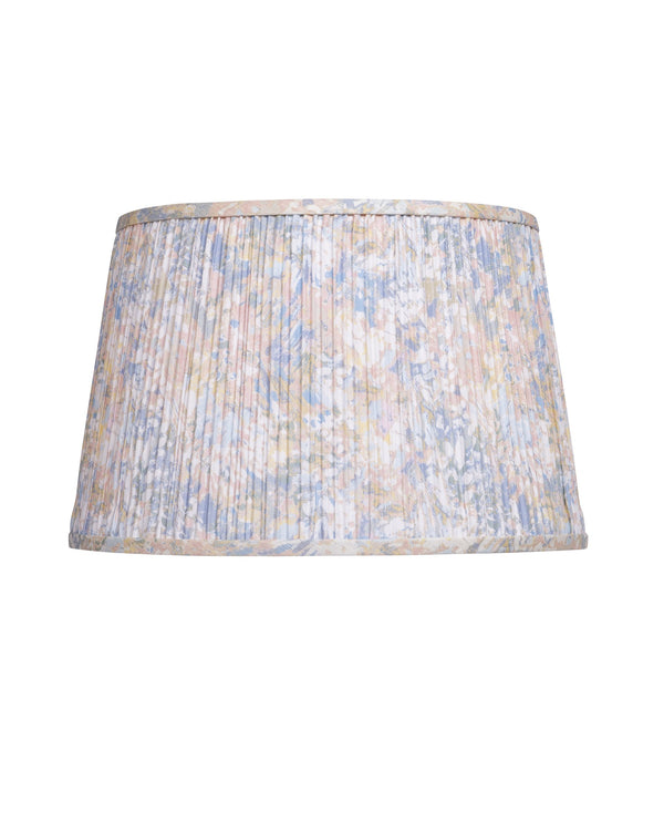 Currey & Company Wildflower Pleated Tapered Lamp Shade with Bold Botanical Print for Eclectic Spaces Pastel Blue / Pastel Pink / Ivory 0900-6018