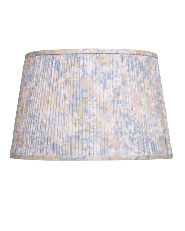Currey & Company Wildflower Pleated Tapered Lamp Shade with Bold Botanical Print for Eclectic Spaces Pastel Blue / Pastel Pink / Ivory 0900-6018