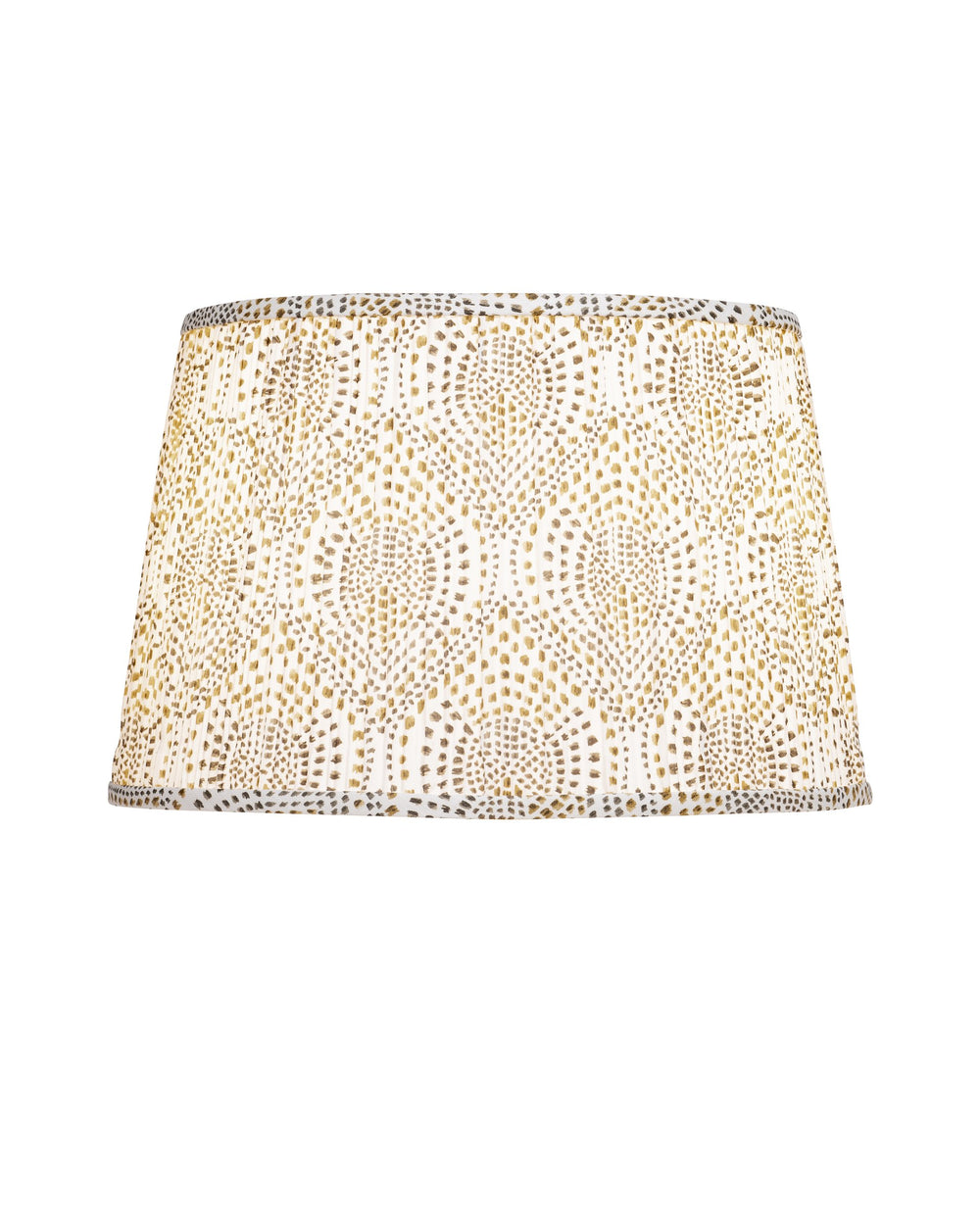 Currey & Company Lenore Pleated Tapered Lamp Shade with Artisan Block Print for Warm Bohemian Interiors Gold / Brown / Ivory 0900-6019