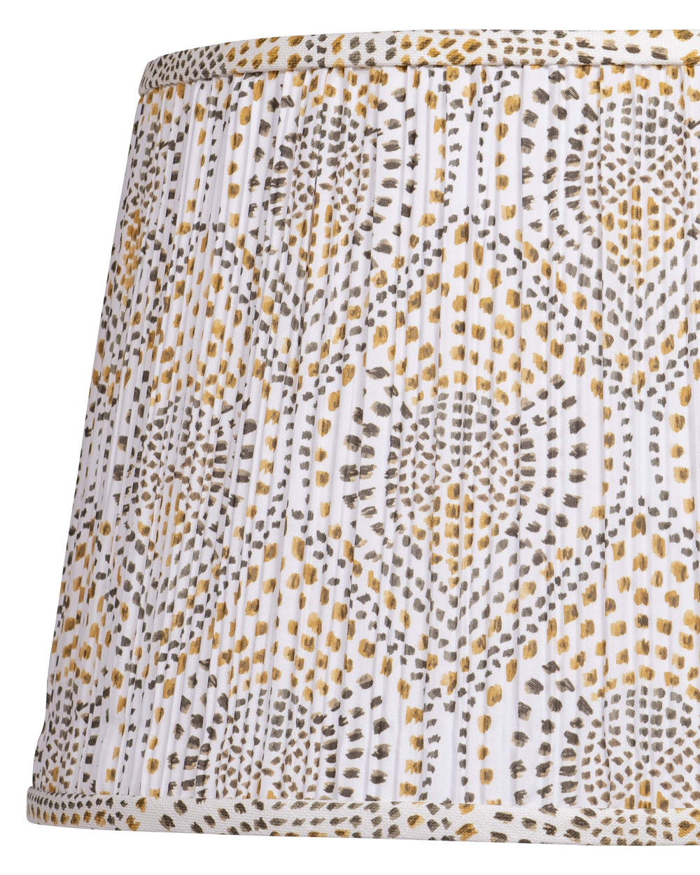 Currey & Company Lenore Pleated Tapered Lamp Shade with Artisan Block Print for Warm Bohemian Interiors Gold / Brown / Ivory 0900-6019
