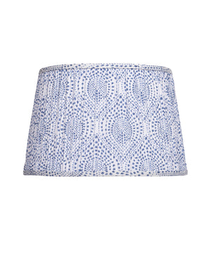 Currey & Company Lenore Pleated Tapered Lamp Shade with Artisan Block Print for Warm Bohemian Interiors Blue / Ivory 0900-6020