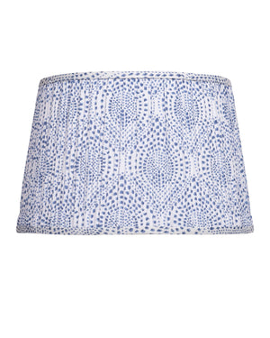 Currey & Company Lenore Pleated Tapered Lamp Shade with Artisan Block Print for Warm Bohemian Interiors Blue / Ivory 0900-6020