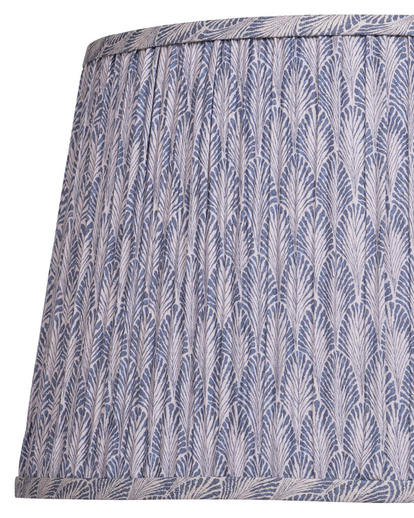 Currey & Company Plume Coastal Pleated Tapered Fabric Shade for Table Lamps in Living or Bedroom Blue / Ivory 0900-6021