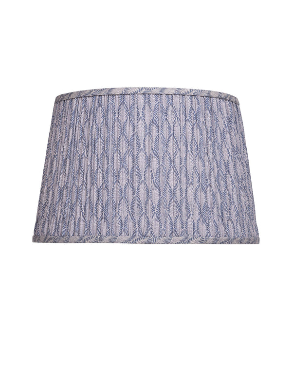 Currey & Company Plume Coastal Pleated Tapered Fabric Shade for Table Lamps in Living or Bedroom Blue / Ivory 0900-6021