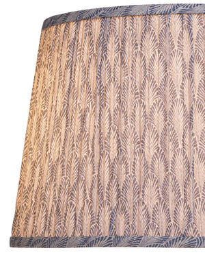 Currey & Company Plume Coastal Pleated Tapered Fabric Shade for Table Lamps in Living or Bedroom Blue / Ivory 0900-6021