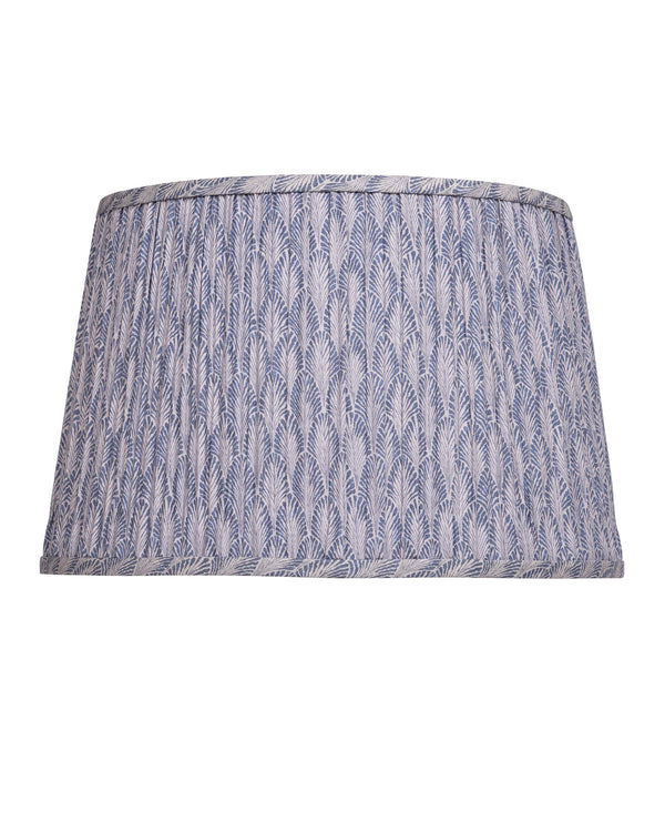 Currey & Company Plume Coastal Pleated Tapered Fabric Shade for Table Lamps in Living or Bedroom Blue / Ivory 0900-6021