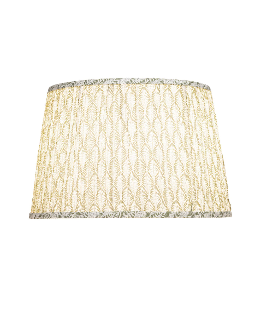 Currey & Company Plume Coastal Pleated Tapered Fabric Shade for Table Lamps in Living or Bedroom Green / Ivory 0900-6023