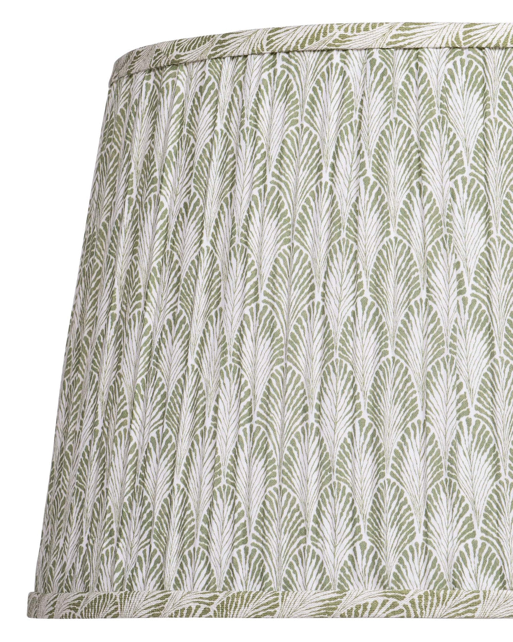 Currey & Company Plume Coastal Pleated Tapered Fabric Shade for Table Lamps in Living or Bedroom Green / Ivory 0900-6023