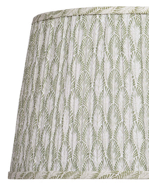 Currey & Company Plume Coastal Pleated Tapered Fabric Shade for Table Lamps in Living or Bedroom Green / Ivory 0900-6023