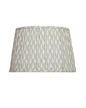 Currey & Company Plume Coastal Pleated Tapered Fabric Shade for Table Lamps in Living or Bedroom Green / Ivory 0900-6023