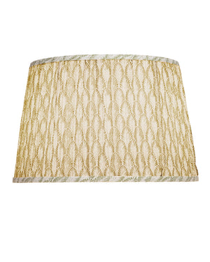 Currey & Company Plume Coastal Pleated Tapered Fabric Shade for Table Lamps in Living or Bedroom Green / Ivory 0900-6023